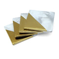 Gilded Marble Coasters, square, white and gold