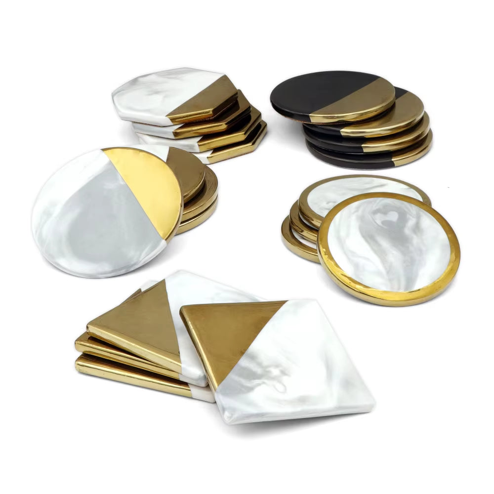 Gilded Marble Coasters